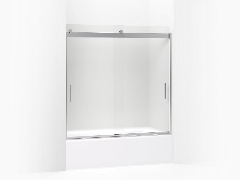 KOHLER K-706002-D3 LEVITY 59 5/8 INCH SEMI-FRAMELESS SLIDING BATH DOOR WITH 1/4 INCH THICK FROSTED GLASS