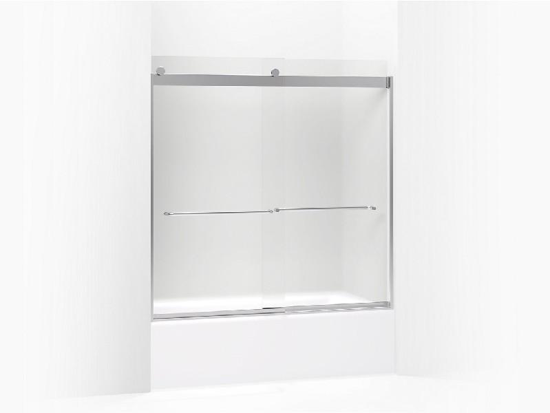 KOHLER K-706006-D3 LEVITY 59 5/8 INCH SEMI-FRAMELESS SLIDING BATH DOOR WITH 1/4 INCH THICK FROSTED GLASS