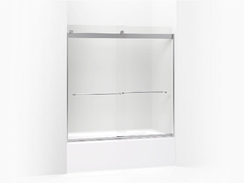 KOHLER K-706006-D3 LEVITY 59 5/8 INCH SEMI-FRAMELESS SLIDING BATH DOOR WITH 1/4 INCH THICK FROSTED GLASS