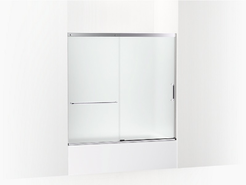 KOHLER K-707609-6D3 ELATE 59 5/8 INCH SEMI-FRAMELESS SLIDING BATH DOOR WITH 1/4 INCH THICK FROSTED GLASS