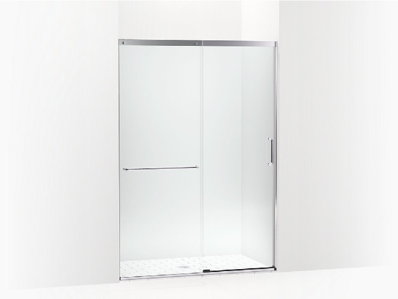 KOHLER K-707614-8L ELATE TALL 53 5/8 INCH SEMI-FRAMELESS SLIDING SHOWER DOOR WITH 3/8 INCH THICK CRYSTAL CLEAR GLASS