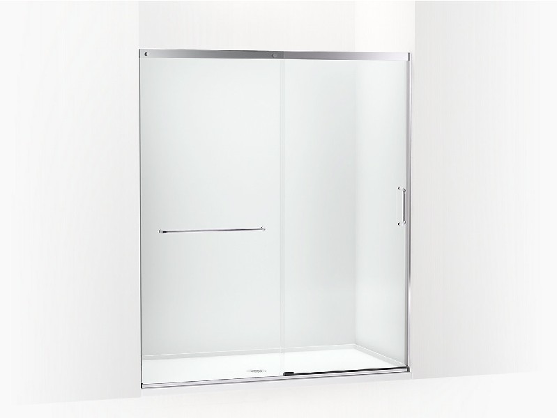 KOHLER K-707616-8L ELATE TALL 65 5/8 INCH SEMI-FRAMELESS SLIDING SHOWER DOOR WITH 3/8 INCH THICK CRYSTAL CLEAR GLASS