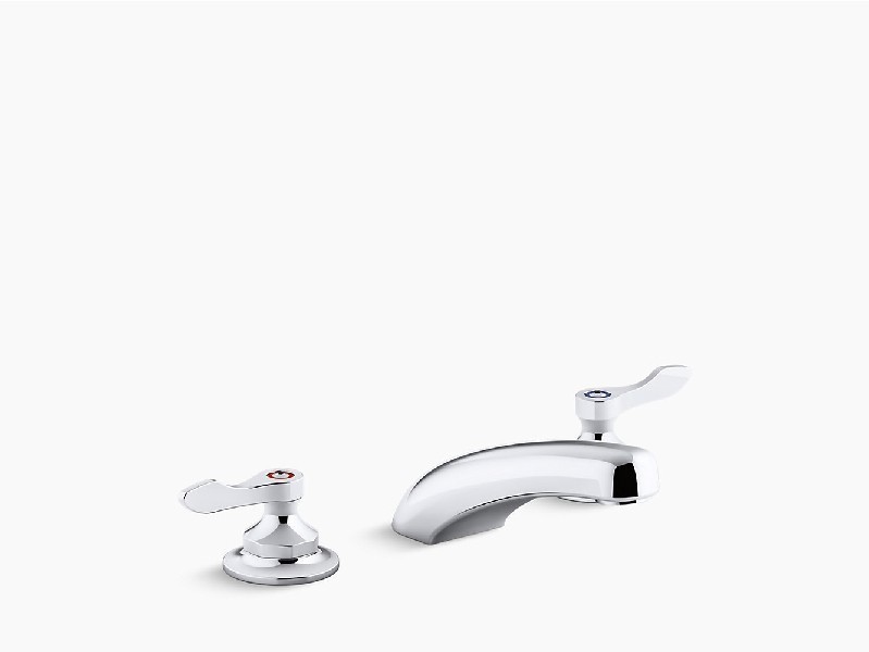 KOHLER K-800T20-4AKL-CP TRITON BOWE 3 INCH THREE HOLE DECK MOUNT WIDESPREAD BATHROOM FAUCET WITH DUAL LEVER HANDLE - POLISHED CHROME