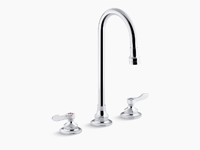 KOHLER K-800T70-4AKA-CP TRITON BOWE 12 5/8 INCH THREE HOLE DECK MOUNT WIDESPREAD BATHROOM FAUCET WITH DUAL LEVER HANDLE - POLISHED CHROME