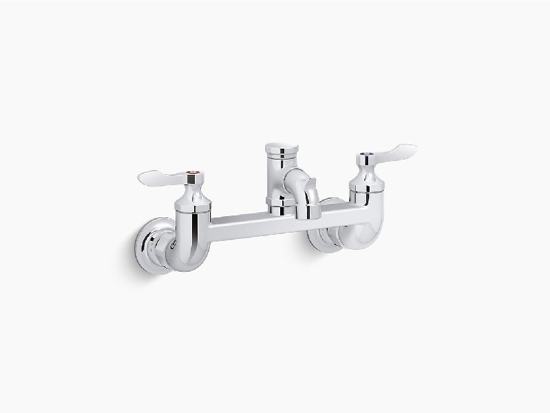 KOHLER K-830T10-4A-CP TRITON BOWE TWO HOLE WALL MOUNT BATHROOM FAUCET WITH DUAL LEVER HANDLE - POLISHED CHROME