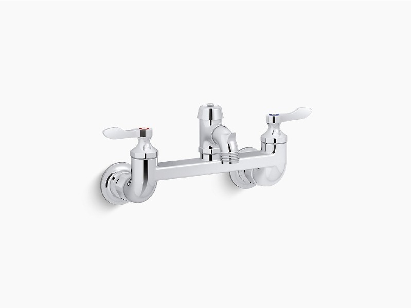 KOHLER K-830T60-4A-CP TRITON BOWE TWO HOLE WALL MOUNT BATHROOM FAUCET WITH DUAL LEVER HANDLE - POLISHED CHROME