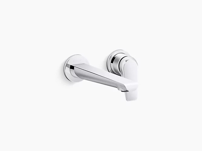 KOHLER K-97358-4 AVID TWO HOLE WALL MOUNT BATHROOM FAUCET WITH LEVER HANDLE