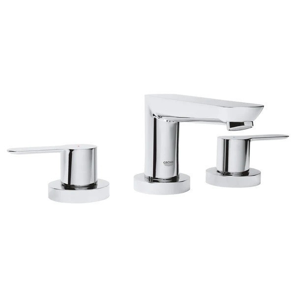 GROHE 115174 BAUEDGE 4 1/2 INCH THREE HOLES DECK MOUNTED ROMAN TUB FILLER - CHROME