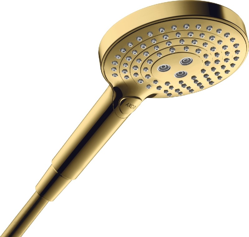 HANSGROHE 26052991 4 7/8 INCH THREE-FUNCTION JET HAND SHOWER, 1.75 GPM - POLISHED GOLD