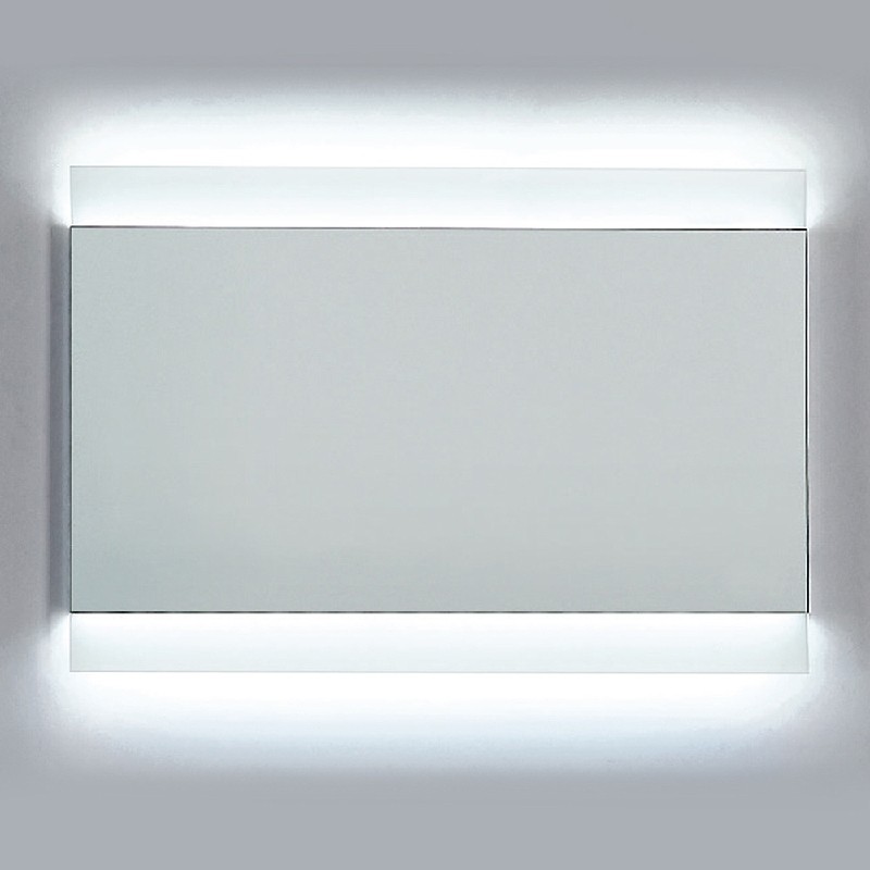 DAWN DLEDL36 31 1/2 INCH LED BACK LIGHT WALL HANG MIRROR WITH MATTE ALUMINUM FRAME AND IR SENSOR