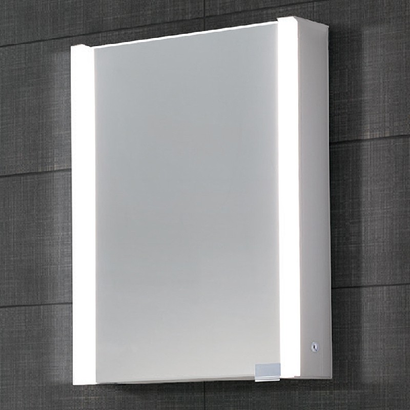 DAWN DLEDLV14 21 5/8 INCH LED WALL HANG MIRROR MEDICINE CABINET WITH MATTE ALUMINUM FRAME AND DIMMER SWITCH