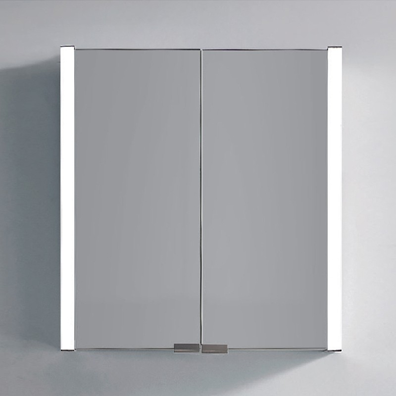 DAWN DLEDLV15 25 5/8 INCH LED WALL HANG ALUMINUM MIRROR MEDICINE CABINET WITH WHITE PAINTING FRAME AND IR SENSOR