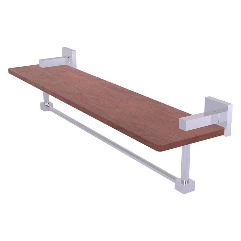 ALLIED BRASS MT-1-22TB-IRW MONTERO 22 INCH SOLID IPE IRON WOOD SHELF WITH INTEGRATED TOWEL BAR