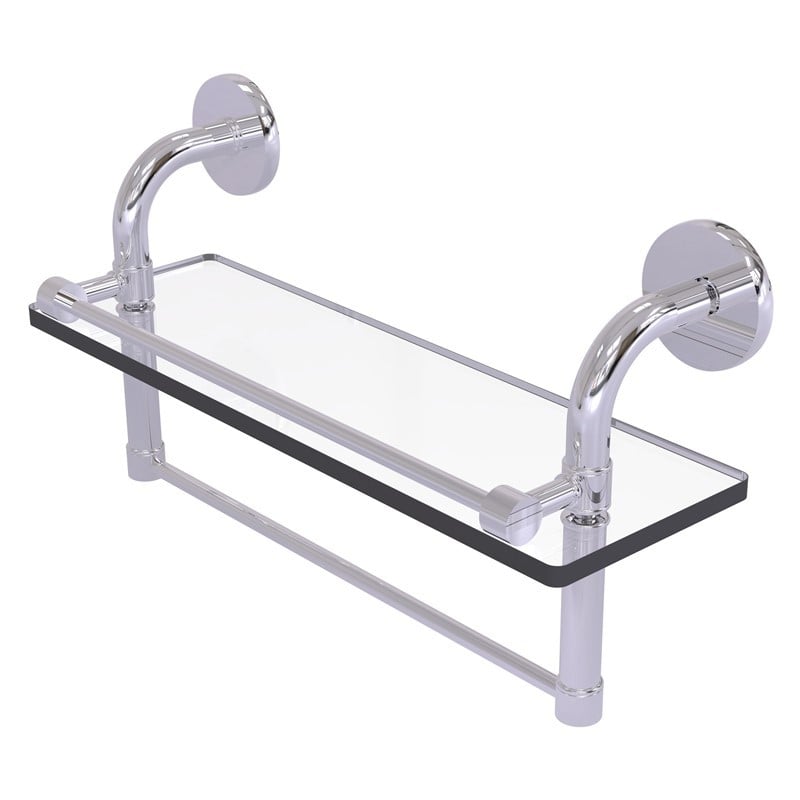 ALLIED BRASS RM-1-16TB-GAL REMI 16 INCH GALLERY GLASS SHELF WITH TOWEL BAR