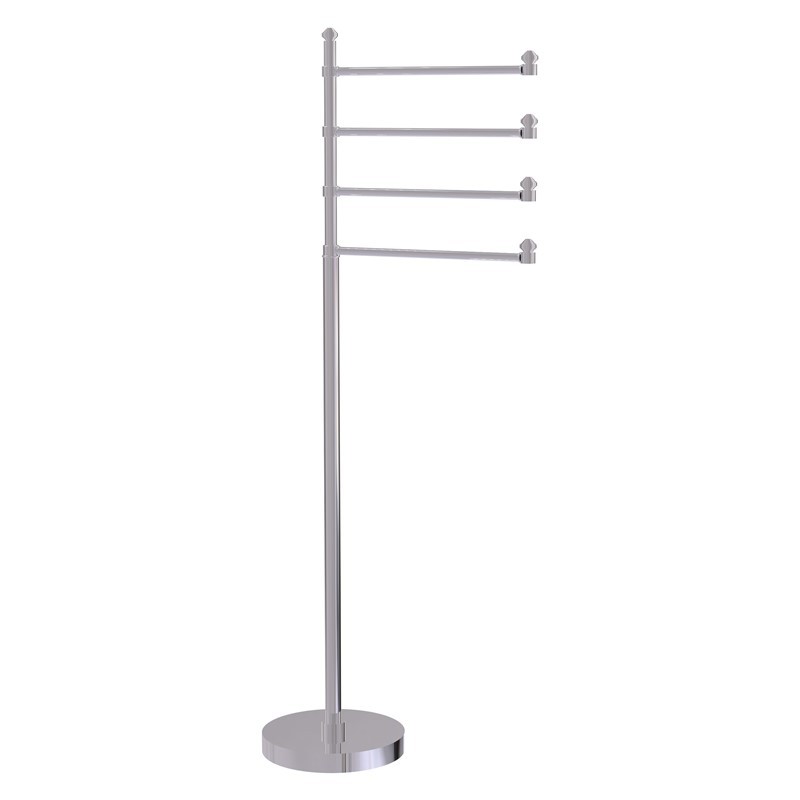 ALLIED BRASS SB-84 SOUTHBEACH 10 INCH FREE STANDING 4 PIVOTING SWING ARM TOWEL STAND