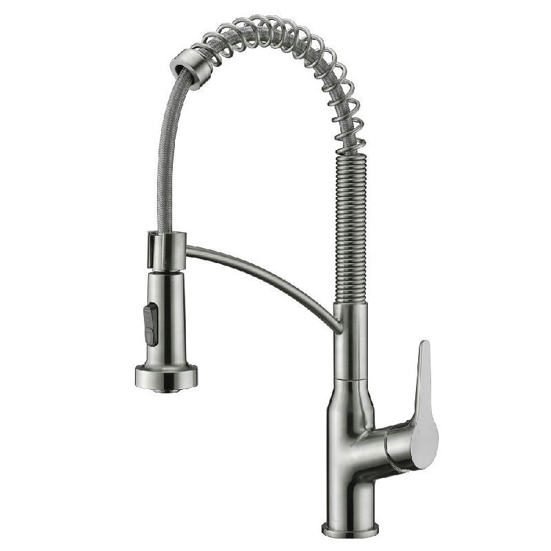 DAWN AB50 3777BN 18 7/8 INCH SINGLE LEVER PULL-DOWN KITCHEN FAUCET - BRUSHED NICKEL