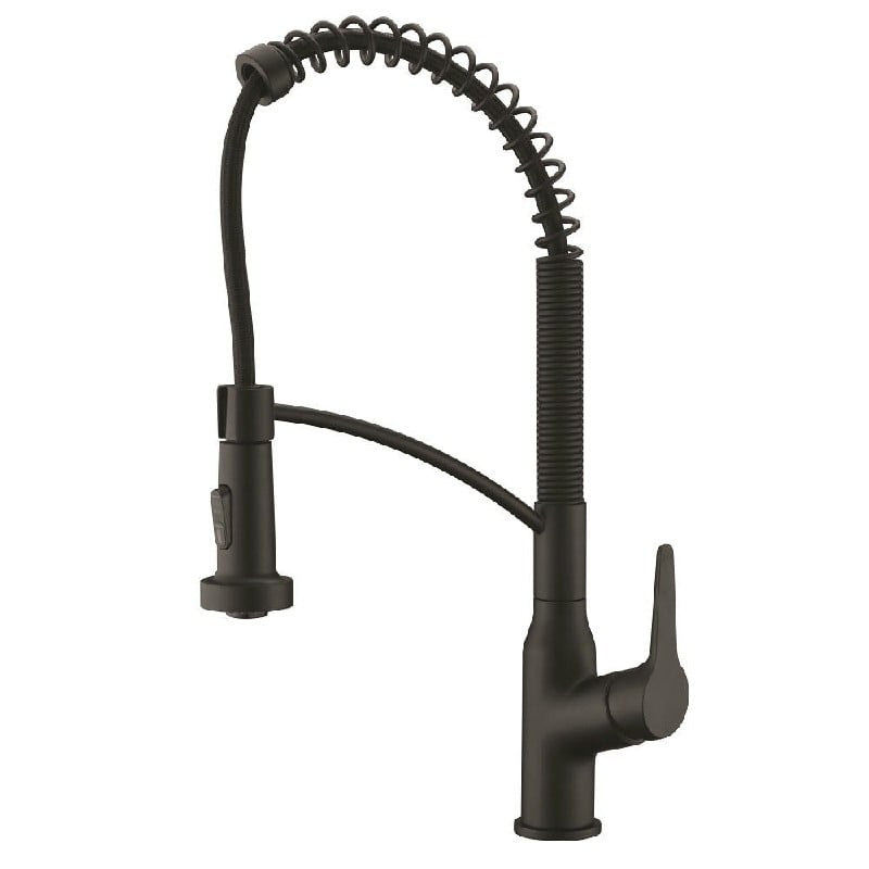 DAWN AB50 3777MB 18 7/8 INCH SINGLE LEVER PULL-DOWN KITCHEN FAUCET - MATTE BLACK