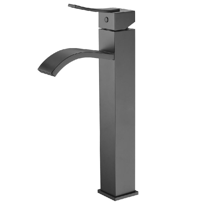 DAWN AB78 1158MB 13 3/8 INCH SINGLE HOLE DECK MOUNTED BATHROOM FAUCET WITH SHEET FLOW SPOUT - MATTE BLACK