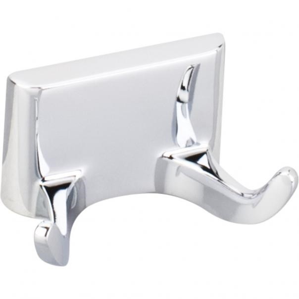 HARDWARE RESOURCES BHE1-02PC-R BRIDGEPORT 2 3/4 INCH SQUARE DOUBLE ROBE HOOK - POLISHED CHROME