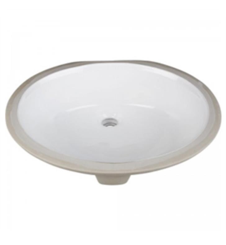 HARDWARE RESOURCES H881 19 3/4 INCH OVAL UNDERMOUNT PORCELAIN SINK WITH OVERFLOW