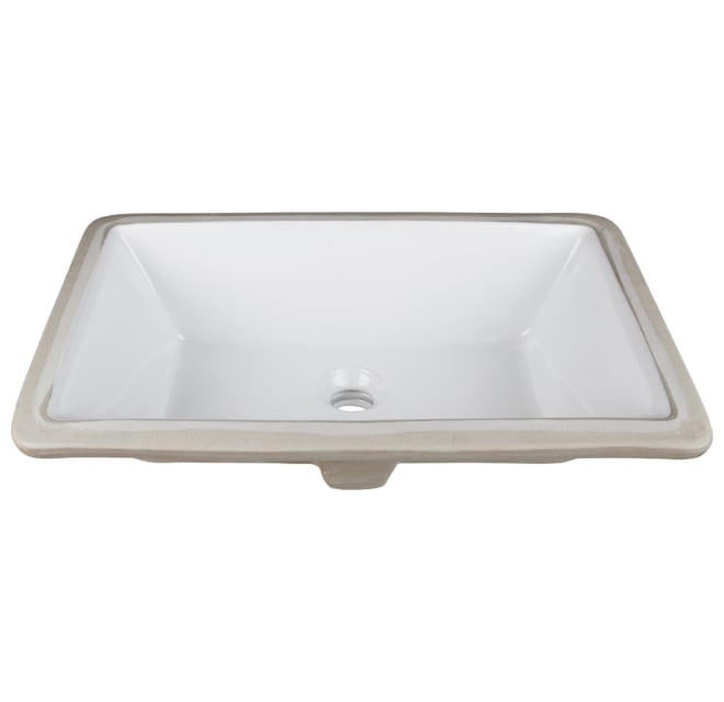 HARDWARE RESOURCES H8910WH 20 7/8 INCH RECTANGLE UNDERMOUNT PORCELAIN SINK WITH OVERFLOW - WHITE