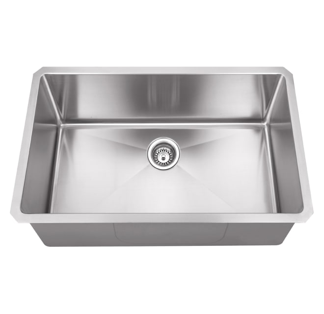 HARDWARE RESOURCES HMS200 32 INCH 16 GAUGE RECTANGLE UNDERMOUNT STAINLESS STEEL SINGLE BOWL SINK