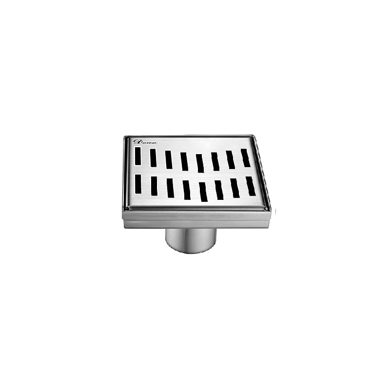 DAWN LGS050504 GANGES RIVER SERIES 5 1/4 INCH PUSH-IN SHOWER SQUARE DRAIN - POLISHED SATIN