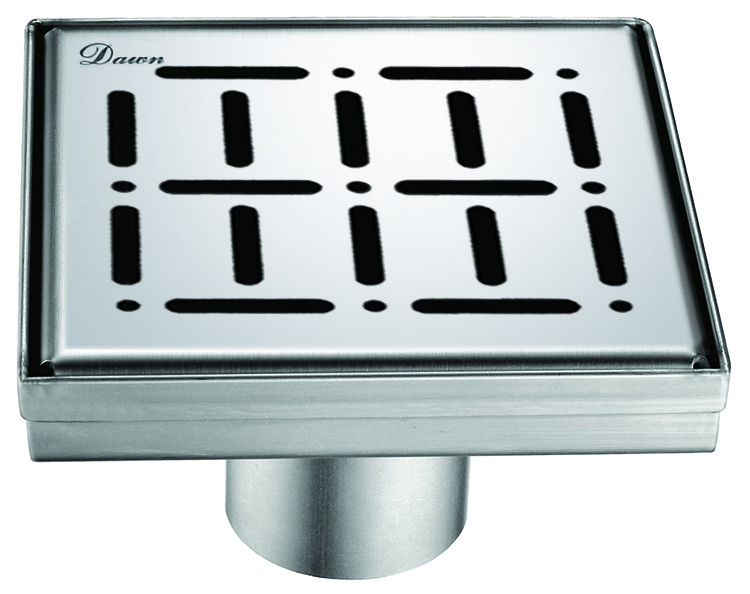 DAWN LLE050504 THE LOIRE RIVER IN FRANCE SERIES 5 1/4 INCH PUSH-IN SHOWER SQUARE DRAIN - POLISHED SATIN