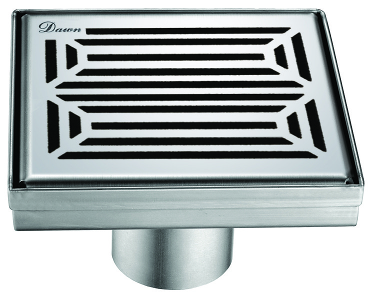DAWN LPA050504 PARANA RIVER IN ARGENTINA SERIES 5 1/4 INCH PUSH-IN SHOWER SQUARE DRAIN - POLISHED SATIN