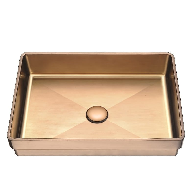 DAWN WBT5136RG 20 1/8 INCH STAINLESS STEEL VANITY SINK TOP - ROSE GOLD