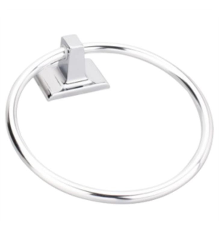 HARDWARE RESOURCES BHE1-06PC-R BRIDGEPORT 6 1/2 INCH WALL MOUNT SINGLE TOWEL RING - POLISHED CHROME