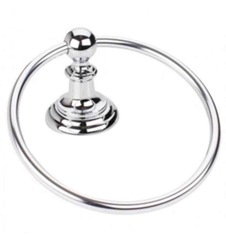 HARDWARE RESOURCES BHE5-06-R FAIRVIEW 6 1/2 INCH WALL MOUNT SINGLE TOWEL RING - POLISHED CHROME