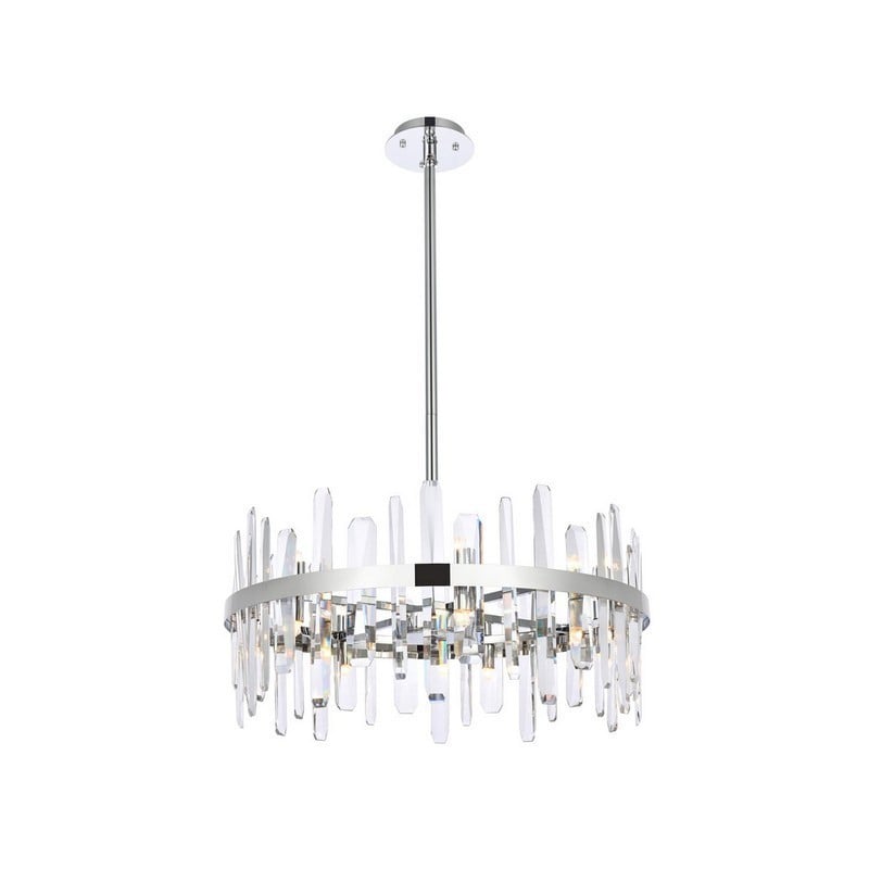 ELEGANT FURNITURE LIGHTING 2200D25 SERENA 25 INCH CRYSTAL ROUND CEILING PENDANT LIGHT