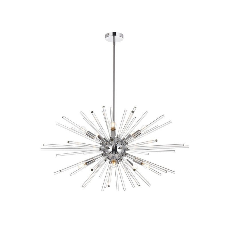 ELEGANT FURNITURE LIGHTING 2502D36 SIENNA 36 INCH CRYSTAL ROD CEILING PENDANT LIGHT