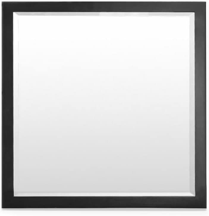 INFURNITURE IN3100-34MS-B 34 INCH SQUARE WOOD FRAMED MIRROR IN BLACK