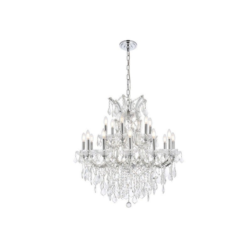 ELEGANT FURNITURE LIGHTING 2800D30/RC MARIA 30 INCH THERESA 19 ROYAL CUT CRYSTAL CHANDELIER LIGHT