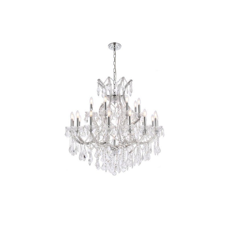 ELEGANT FURNITURE LIGHTING 2800D36/RC MARIA 36 INCH THERESA 24 ROYAL CUT CRYSTAL CHANDELIER LIGHT