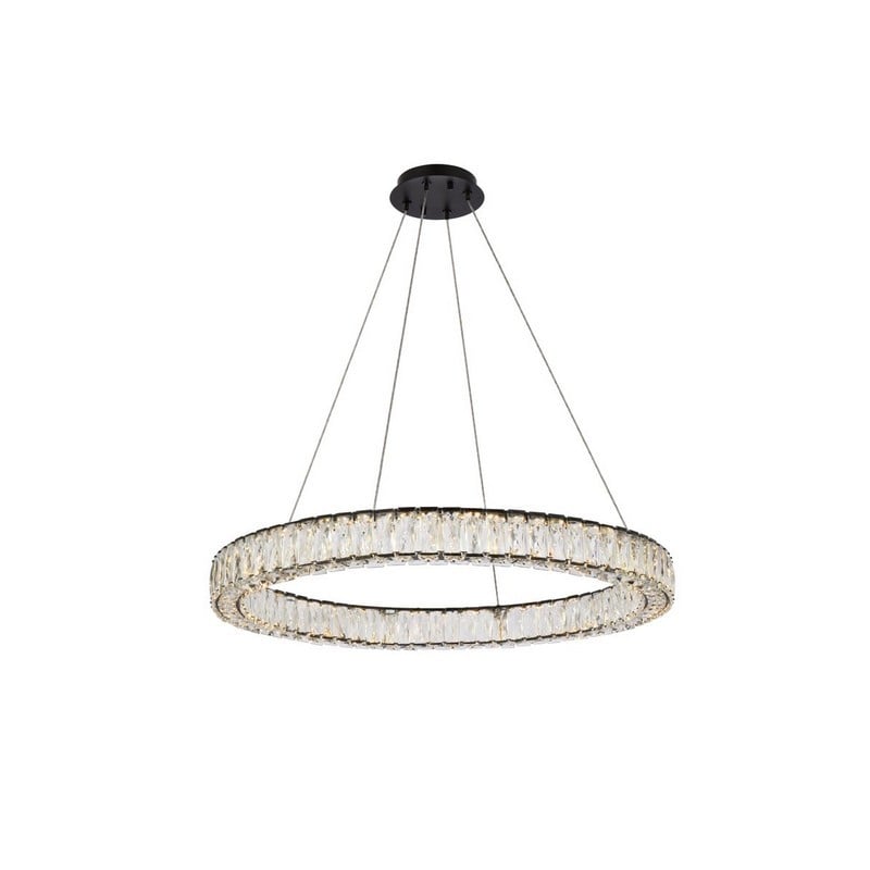 ELEGANT FURNITURE LIGHTING 3503D31BK MONROE 31 INCH LED ROUND SINGLE CEILING PENDANT LIGHT - BLACK