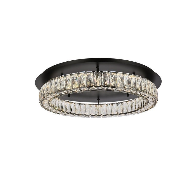 ELEGANT FURNITURE LIGHTING 3503F26BK MONROE 26 INCH LED SINGLE CEILING FLUSH MOUNT LIGHT - BLACK