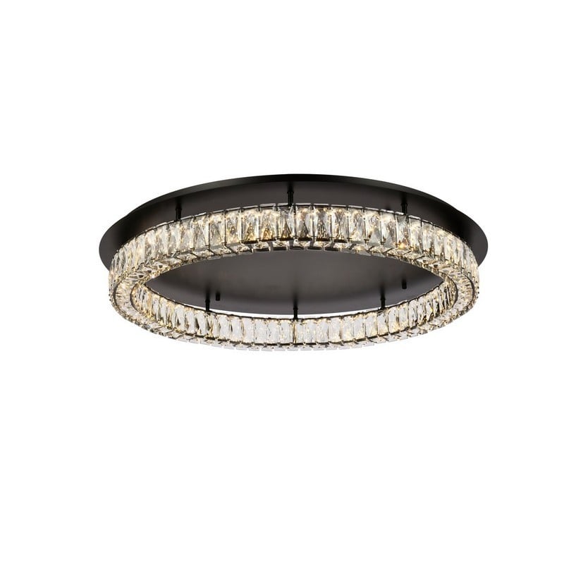 ELEGANT FURNITURE LIGHTING 3503F33BK MONROE 33 INCH LED SINGLE CEILING FLUSH MOUNT LIGHT - BLACK