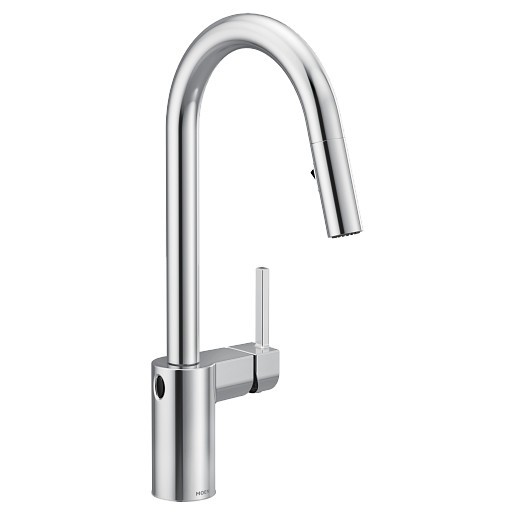 MOEN 7565EW ALIGN 16 1/8 INCH SINGLE HOLE DECK MOUNT PULLDOWN KITCHEN FAUCET WITH LEVER HANDLE