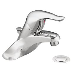 MOEN L64624 CHATEAU DECK MOUNT SINGLE HANDLE THREE HOLE BATHROOM FAUCET WITH METAL WASTE - CHROME