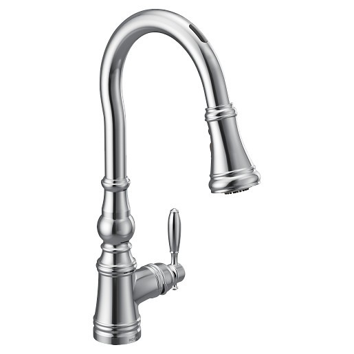 MOEN S73004EV WEYMOUTH 17 INCH SINGLE HOLE DECK MOUNT PULLDOWN KITCHEN FAUCET WITH LEVER HANDLE