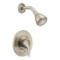 MOEN T42315CBNGR BAYSTONE SHOWER SYSTEM FOR PRESSURE BALANCING CYCLING IN-WALL VALVE WITH WATER SAVING SHOWERHEAD - BRUSHED NICKEL