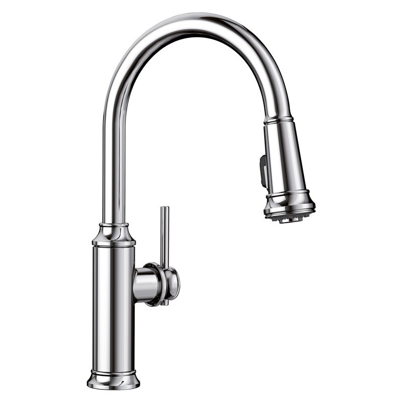 BLANCO 442501 EMPRESSA 16 3/8 INCH PULL-DOWN KITCHEN FAUCET WITH LEVER HANDLE - CHROME