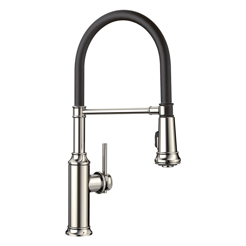 BLANCO 442510 EMPRESSA 19 5/8 INCH PULL-OUT SEMI-PRO KITCHEN FAUCET WITH LEVER HANDLE - POLISHED NICKEL