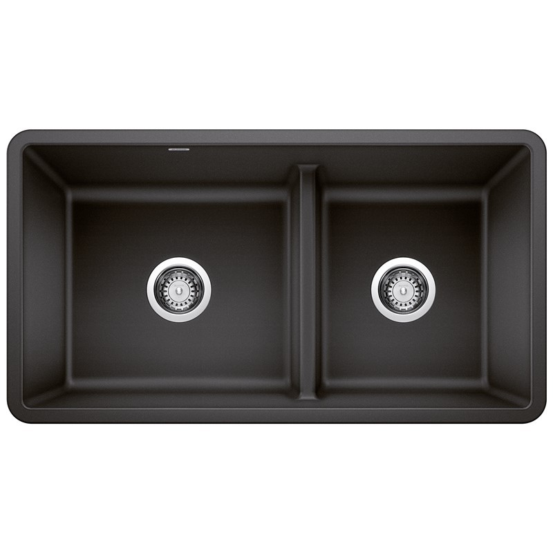 BLANCO 442525 PRECIS 33 INCH UNDERMOUNT REVERSIBLE LOW DIVIDE DOUBLE BOWL KITCHEN SINK - ANTHRACITE