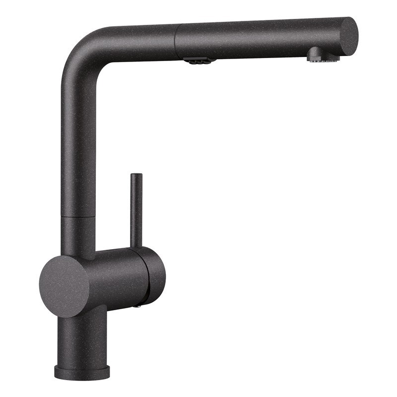 BLANCO 526367 LINUS 11 1/8 INCH PULL-OUT KITCHEN FAUCET WITH LEVER HANDLE - ANTHRACITE