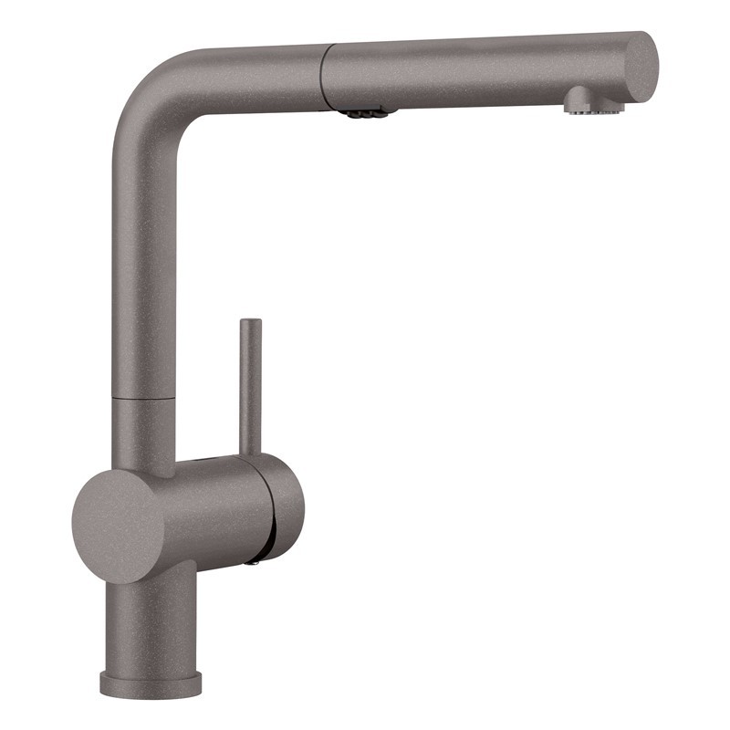BLANCO 526370 LINUS 11 1/8 INCH PULL-OUT KITCHEN FAUCET WITH LEVER HANDLE - METALLIC GRAY