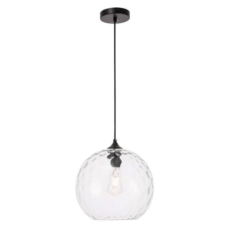 ELEGANT FURNITURE LIGHTING LD2283 GIBSON 11 3/4 INCH 1 LIGHT CEILING PENDANT LIGHT - BLACK